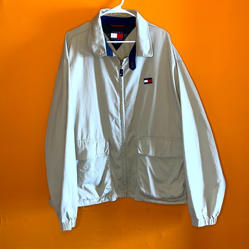 Vintage 90's Tommy Hilfiger Khaki Zip Up Jacket